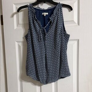 Elegant Navy Patterned Women's Blouse